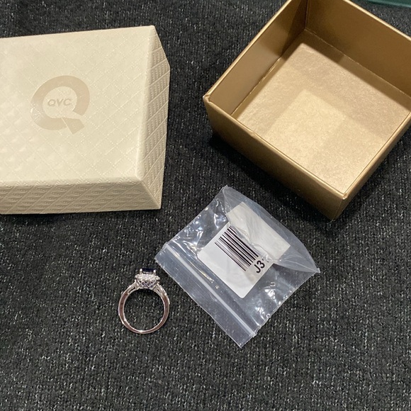 Sterling silver cubic zirconia created sapphire ring size 5 - Picture 6 of 8